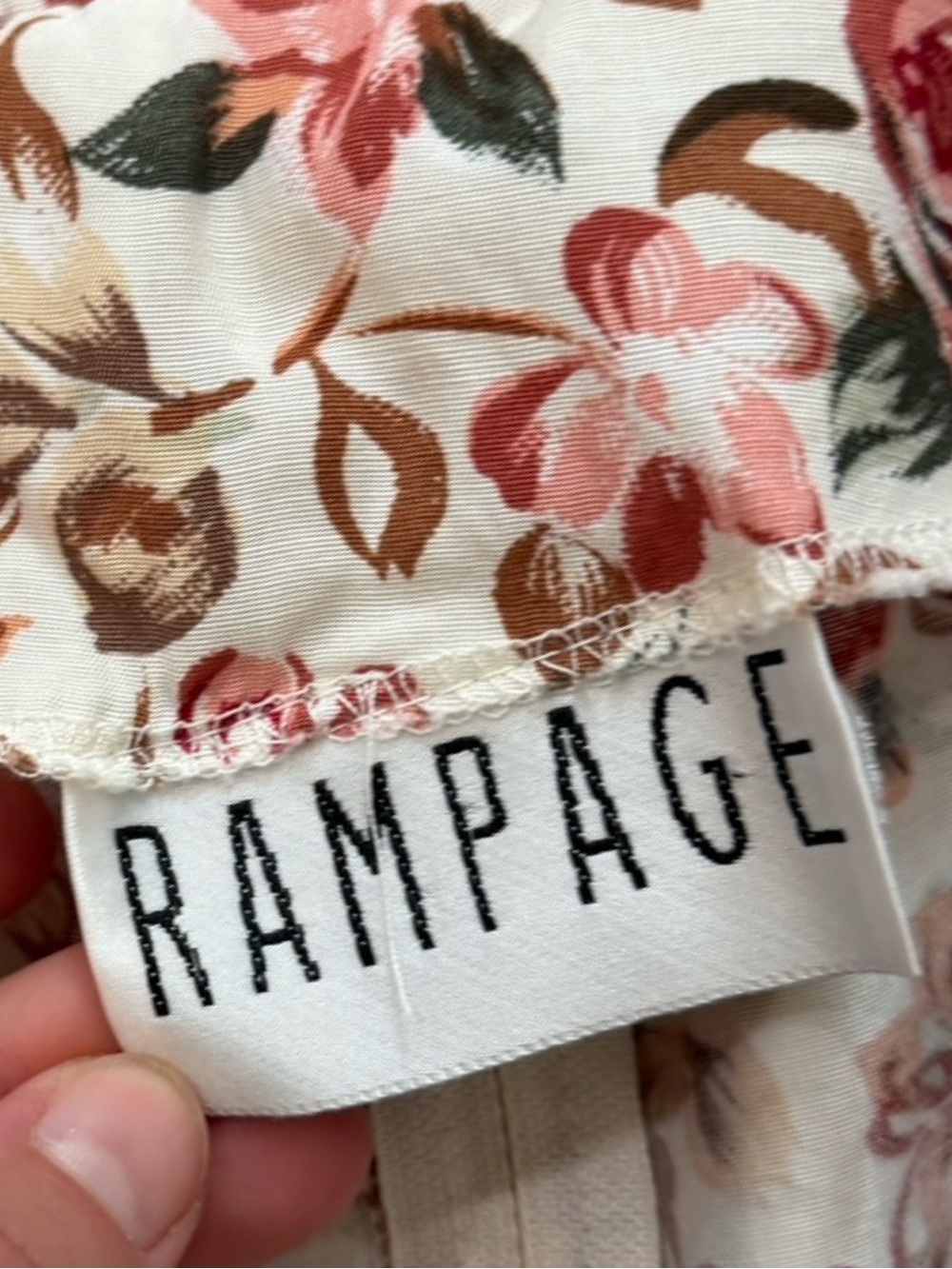 90s Rampage Romantic Rose Print Ruffle Mini Dress - Picture 4 of 7